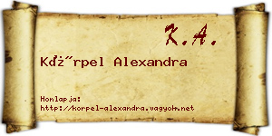 Körpel Alexandra névjegykártya